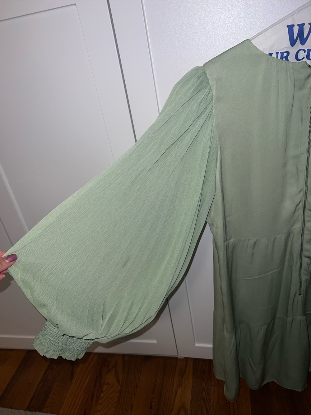 Alice + Olivia Mint Green Long Sleeve Dress - Picture 3 of 11